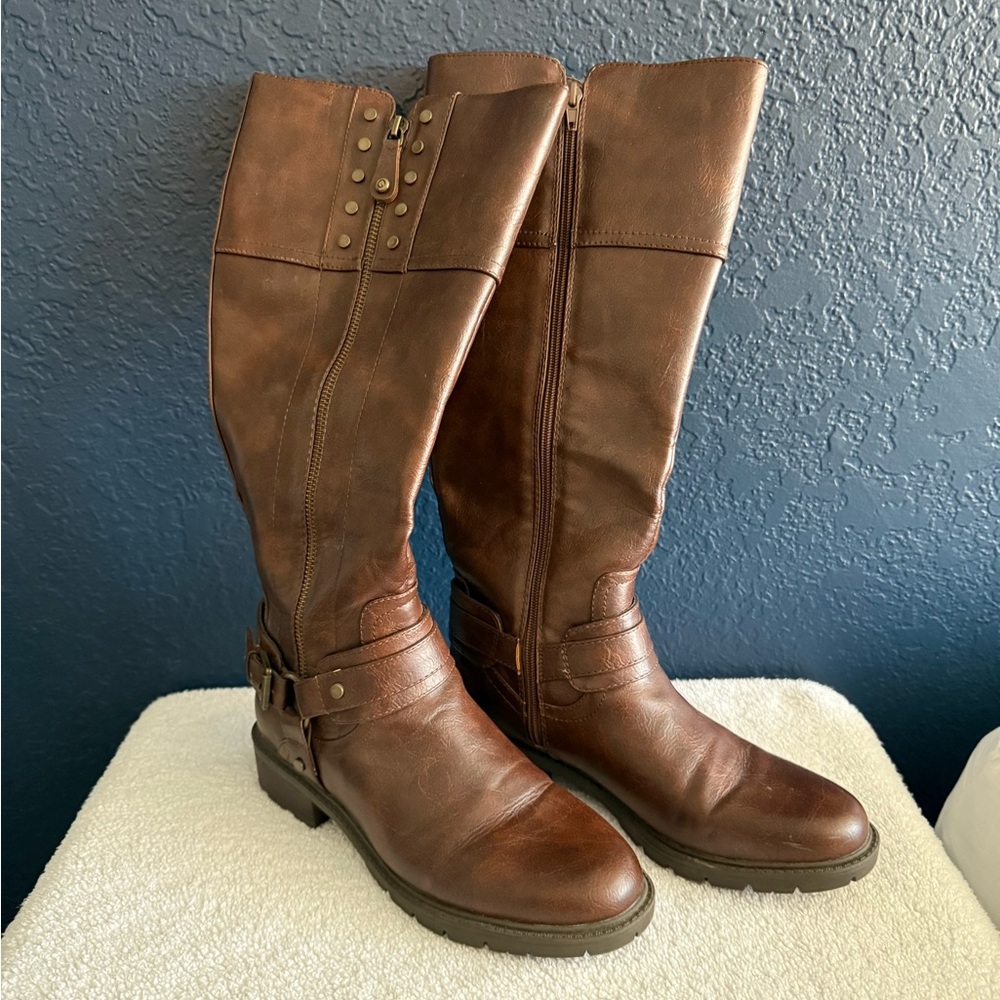 Brown Knee-High Riding Boots